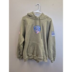 Large Brazilian Jiu Jitsu Cops Police Hoodie Olive Heavyweight Thin Blue Line